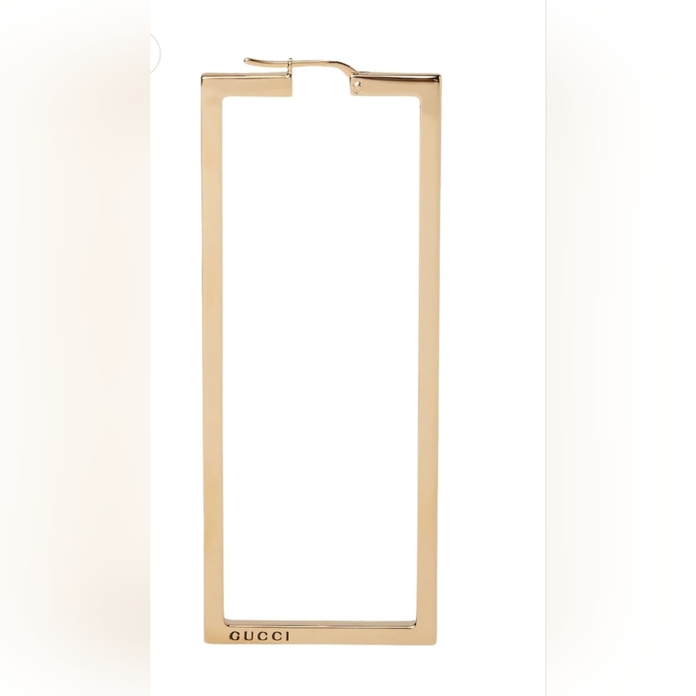 Sale !! GUCCI Single Rectangle- shaped Logo-engraved Earring